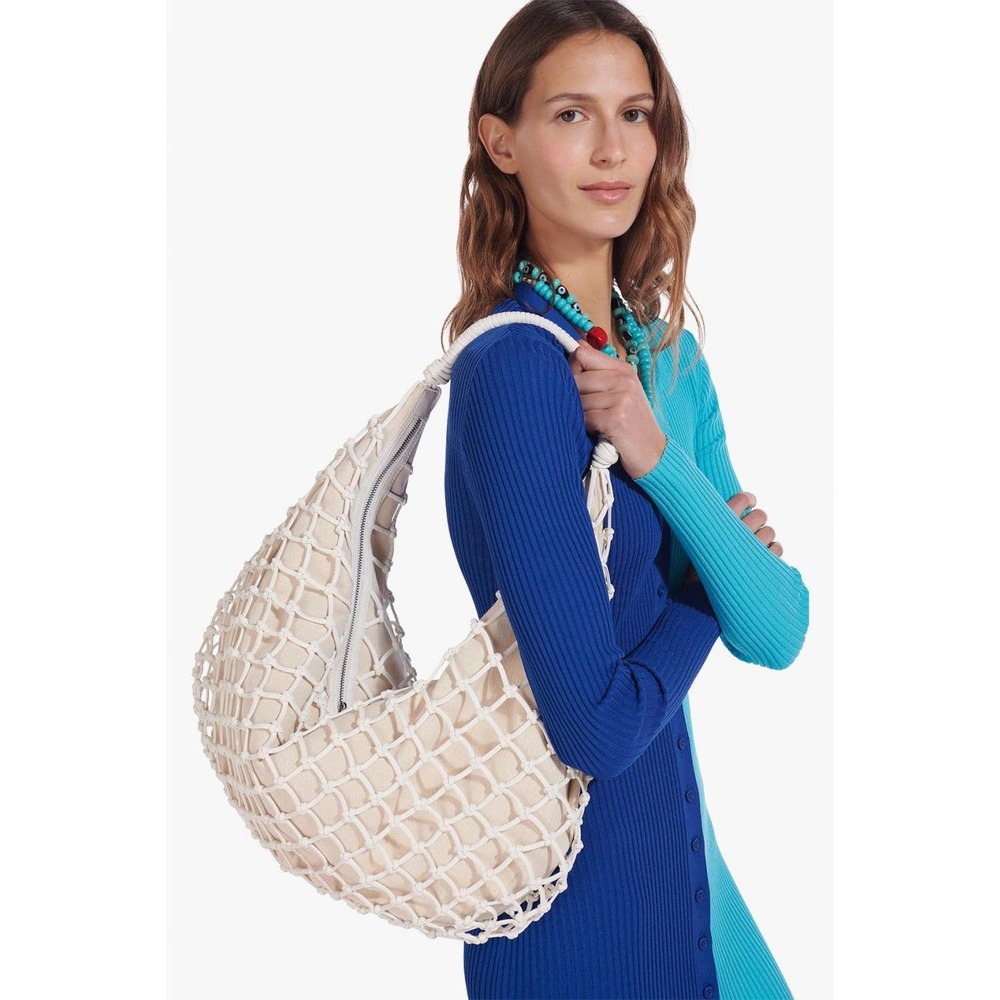 STAUD Large Luna Open-knit Netted Vegan Shoulder Bag - Picture 3 of 13